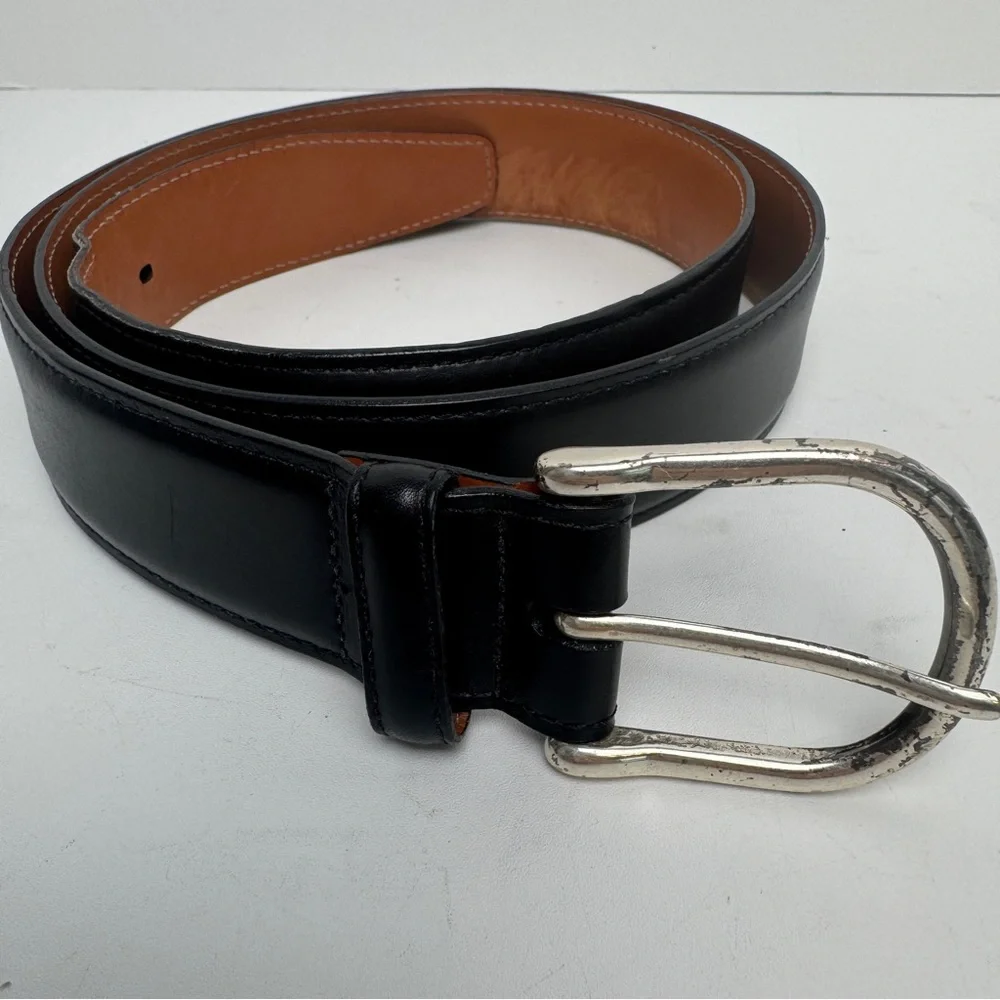 Allen Edmunds 40 Black Genuine Leather Belt Made In USA